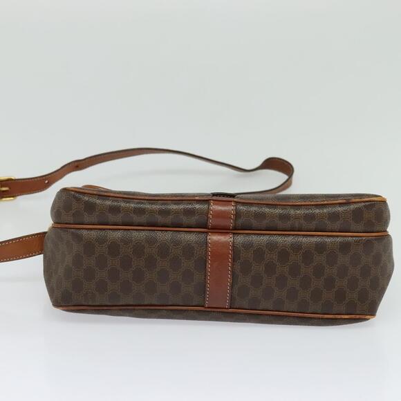 CELINE Macadam Canvas Shoulder Bag Pvc Leather Brown Gold - Picture 9 of 12